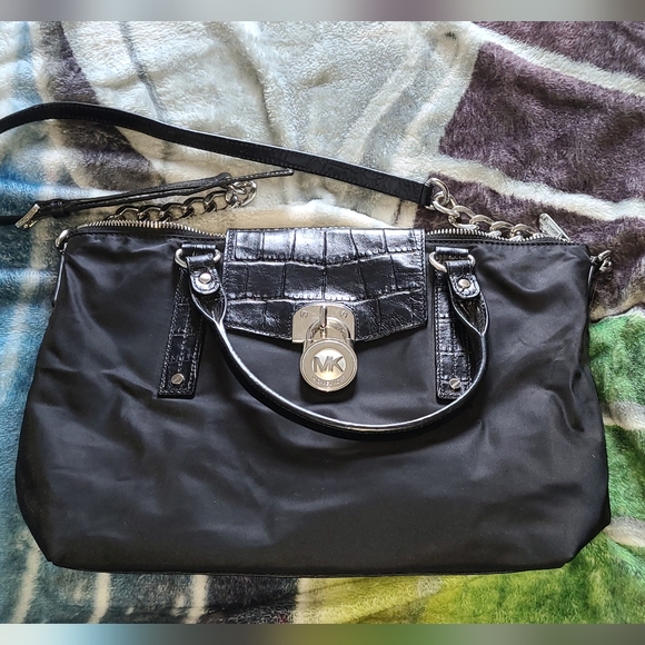 Michael Kors Hamilton Slouchy Satchel W/ Detachable Strap Black EUC - Picture 3 of 9